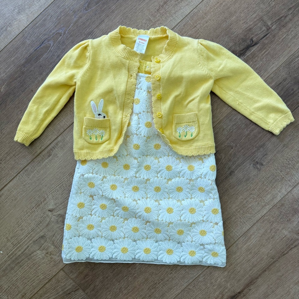 Gymboree Easter dress and sweater set. Girls size 18-24 months